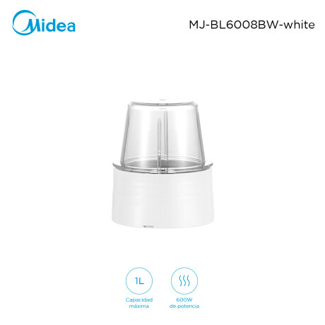 Licuadora Midea Blanca 1L Jarra de Vidrio MJ-BL6008BWW BLANCO
