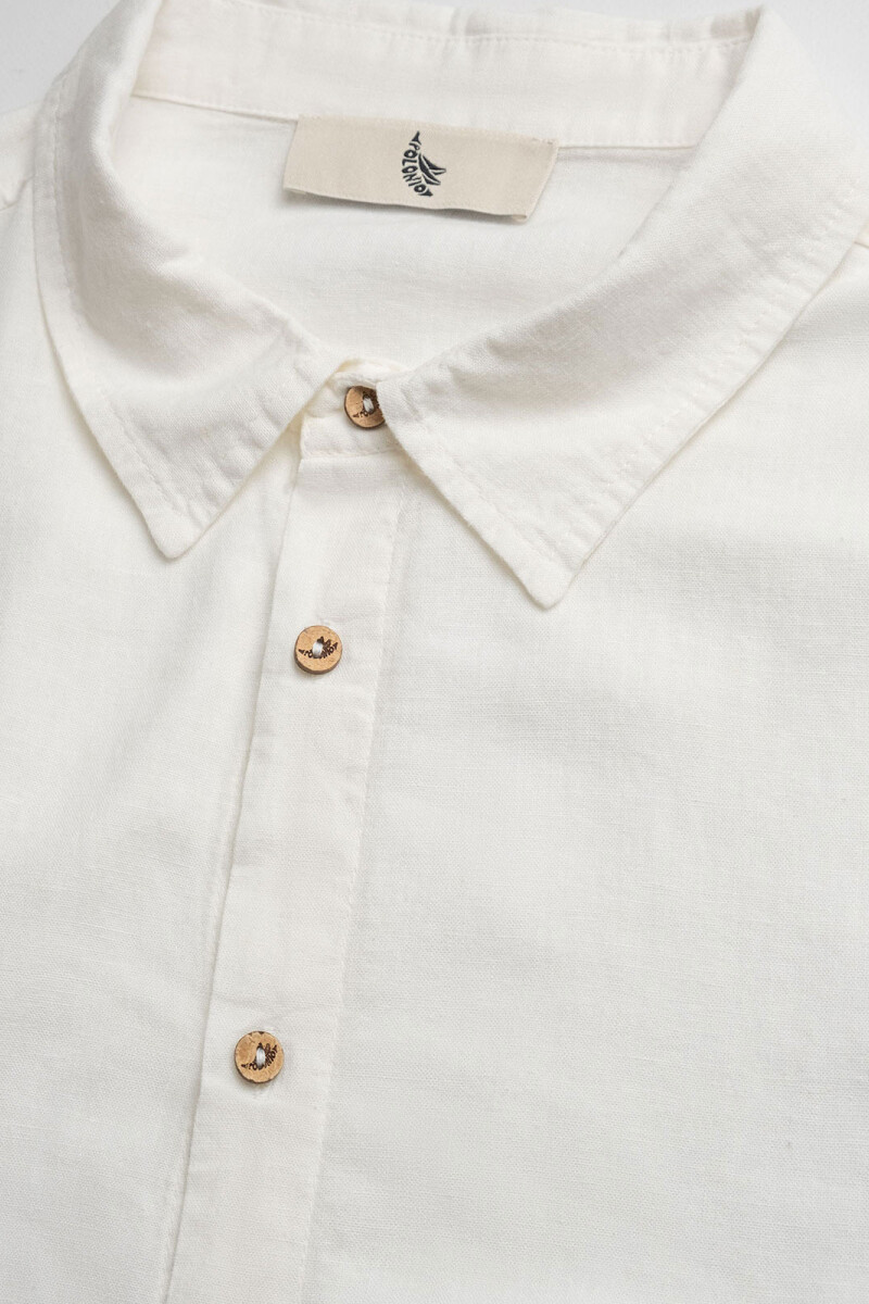 LONG SLEEVE LINEN SHIRT White