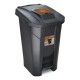 Tarro de residuos con ruedas y pedal 120 lts MARRON