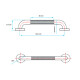 BARRA DUCHA METAL INOX 304 PULIDA CROMO 47.8CM BRILLO CROMO