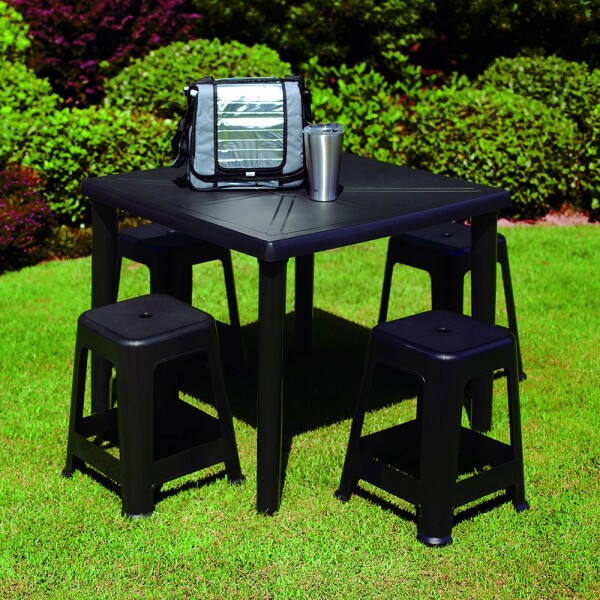 BANQUETA PLASTICA BELA VISTA NEGRA 36X36X45 CM. NEGRO