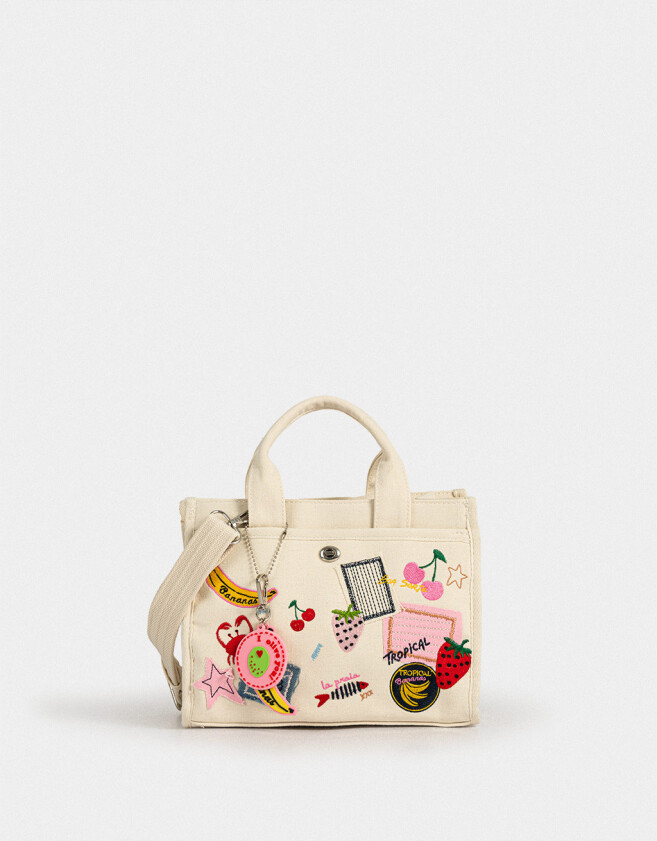 City Cartera City Canvas Playera - Blanco Crudo