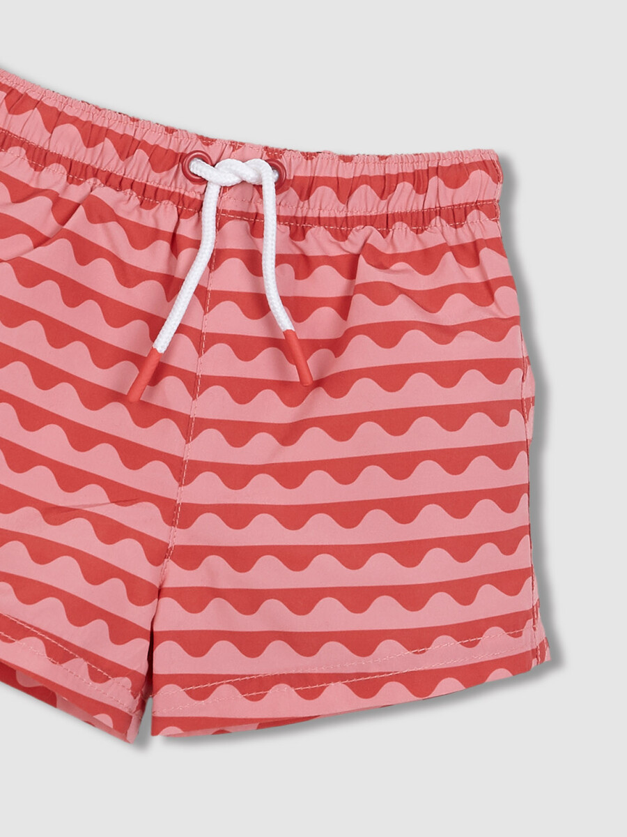 Bañador Estampado De Ondas Gris