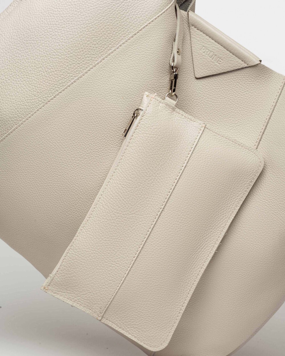 Bolso The Shopping En Cuero Graneado Natural