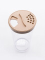RECIPIENTE TRANSPARENTE BEIGE (V)