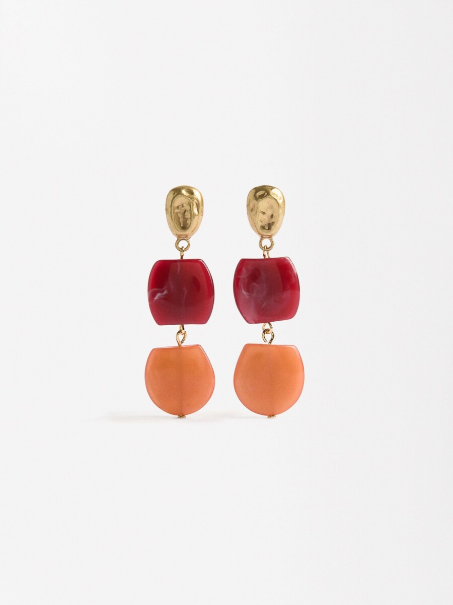 Pendientes Largos Efecto Piedra multicolor