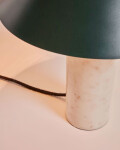 Lámpara de mesa Valentine de mármol blanco y metal con acabado pintado verde Lámpara de mesa Valentine de mármol blanco y metal con acabado pintado verde
