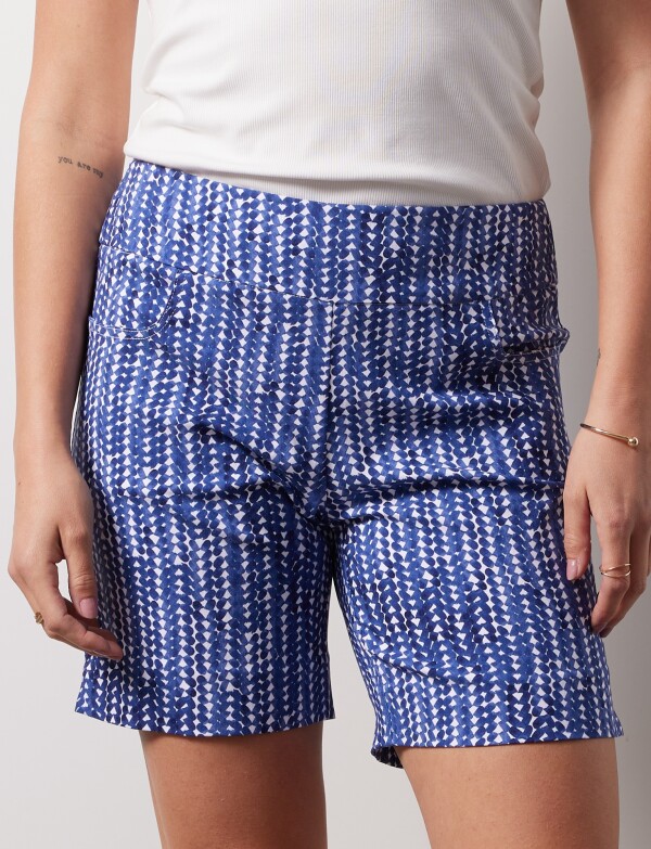 Short Pull On Rinted AZUL/BLANCO