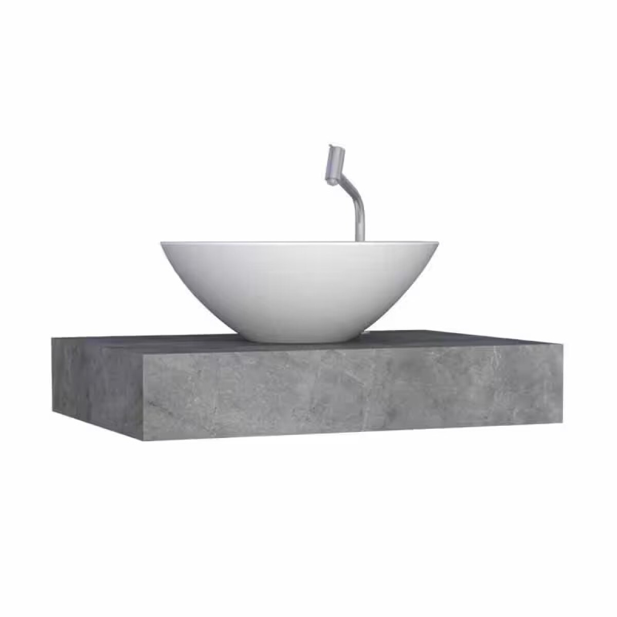 Mueble De Baño Suspendido En Porcelanato Peri Gris Pulido 80 Cm Sin Bacha 