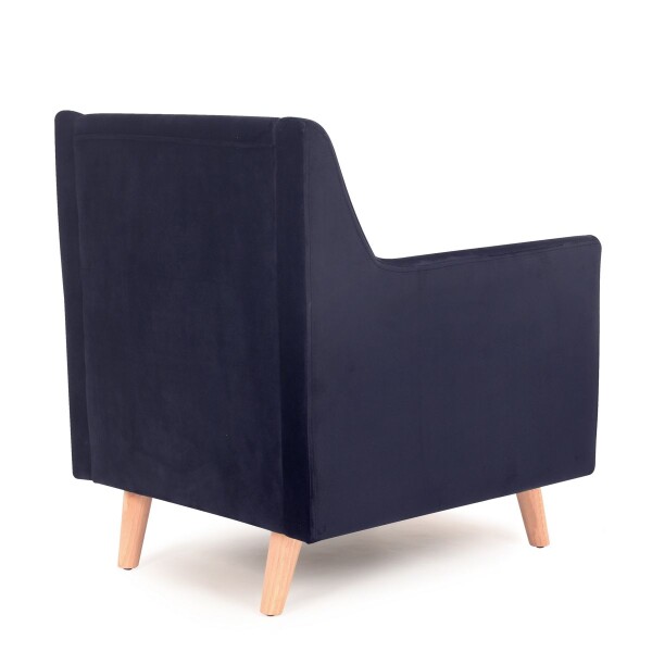 Butaca Sillon Poltrona Durham Tejido Patas Madera AZUL