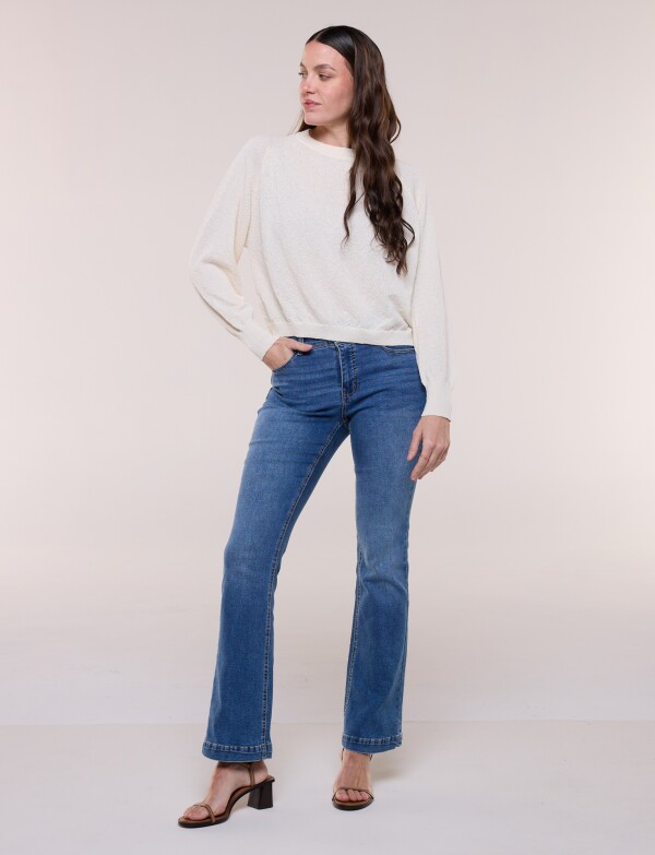 Buzo Cropped Tejido Texturizado CRUDO
