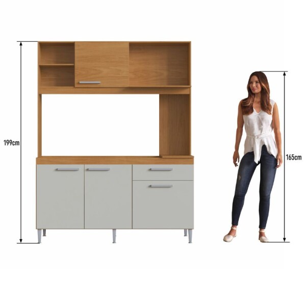 COCINA COMPACTA 4 PUERTAS 1 CAJON MALI - NATURAL/OFF WHITE COCINA COMPACTA 4 PUERTAS 1 CAJON MALI - NATURAL/OFF WHITE