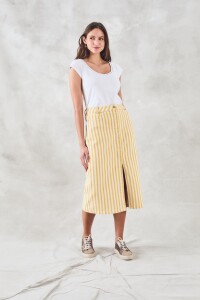 Falda Midi Raya Crudo