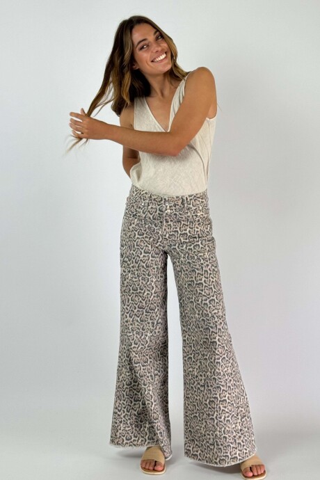 PANTALON JEAN ROMEO PRINT Beige
