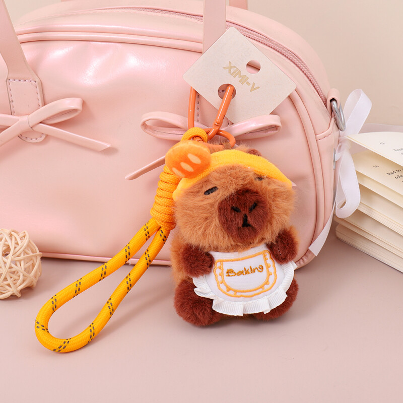 Llavero De Peluche - Capibara Con Delantal Y Vincha Llavero De Peluche - Capibara Con Delantal Y Vincha