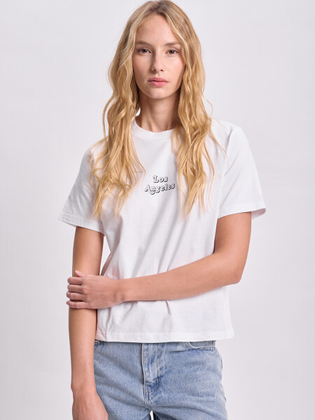 Remera básica estampa Los Angeles Blanco