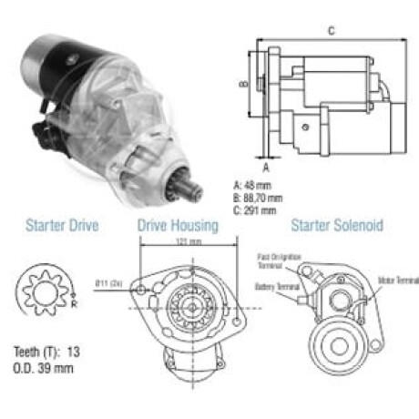 ARRANQUE - CASE MAQUINARIA N.DENSO 12V 13D 39MM ZM ARRANQUE - CASE MAQUINARIA N.DENSO 12V 13D 39MM ZM