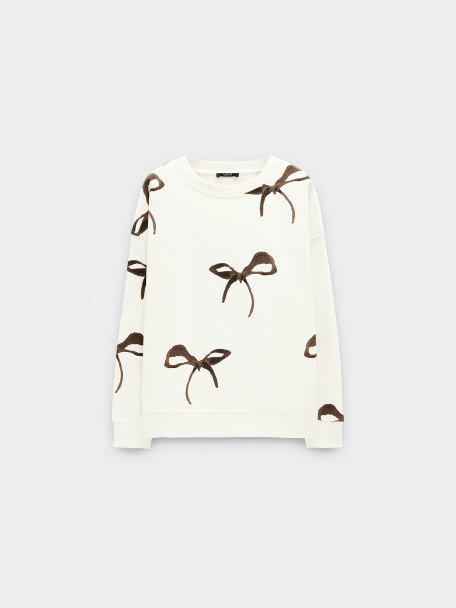 Sudadera Con Estampado De Lazos crudo