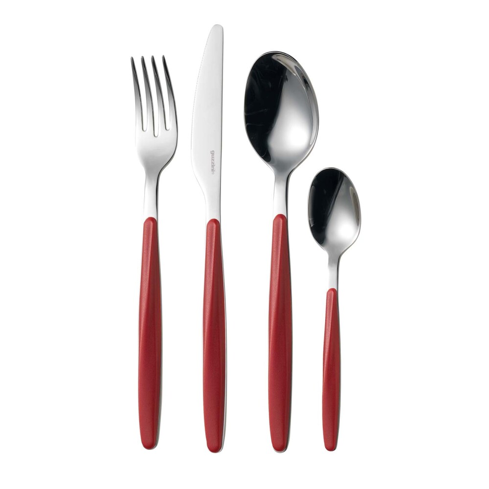 JUEGO DE 24 CUBIERTOS ACERO-INOXIDABLE ROJO GUZZINI