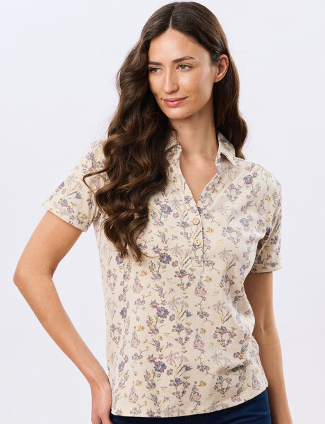 CAMISA ESTAMPADA DE ALGODÓN Beige