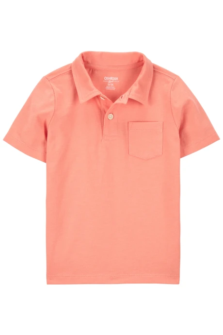 Remera polo de algodón, manga corta, anaranjada Remera polo de algodón, manga corta, anaranjada