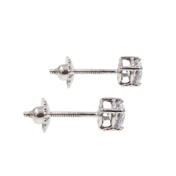 Caravanas de oro blanco 18k con circonias N0131W Caravanas de oro blanco 18k con circonias N0131W