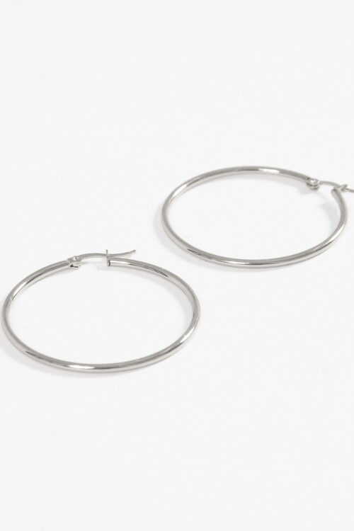 Aros acero extra large plateado