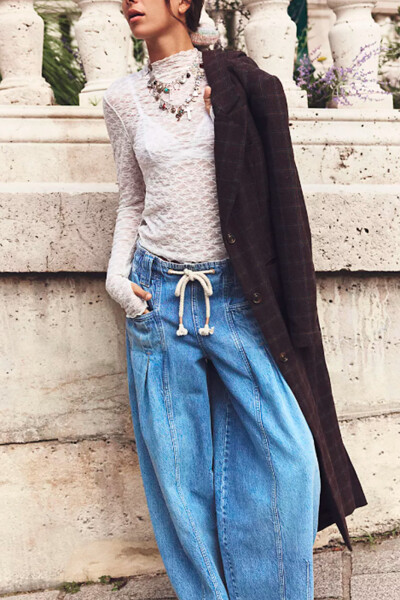 Pant Margo Wide Celeste