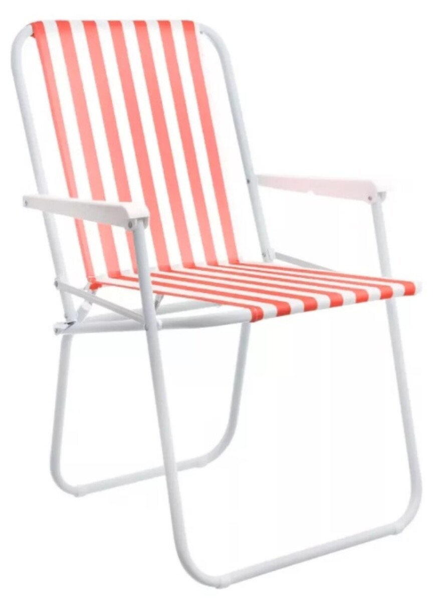 Silla De Playa Plegable Tubo De Hierro - Rojo 