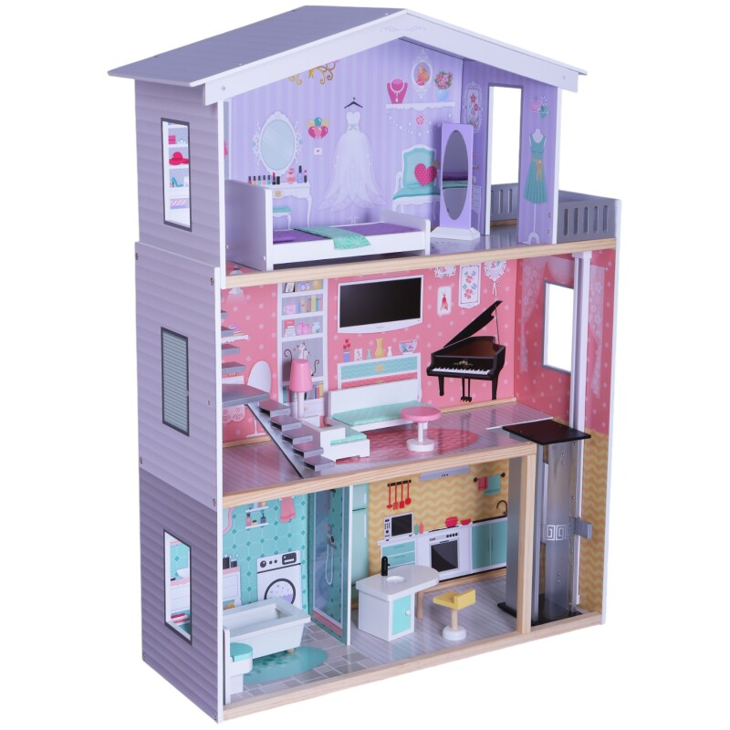 Meridas Doll House, Casita de Muñecas Extra Grande incluye 10 muebles Meridas Doll House, Casita de Muñecas Extra Grande incluye 10 muebles