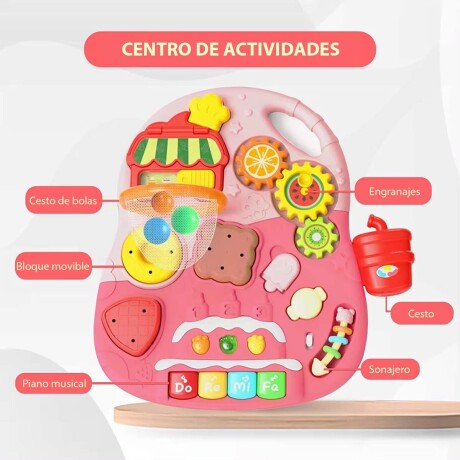 Caminador y Mesa Actividades 2en1 Musical para Bebé Huanger Rosa