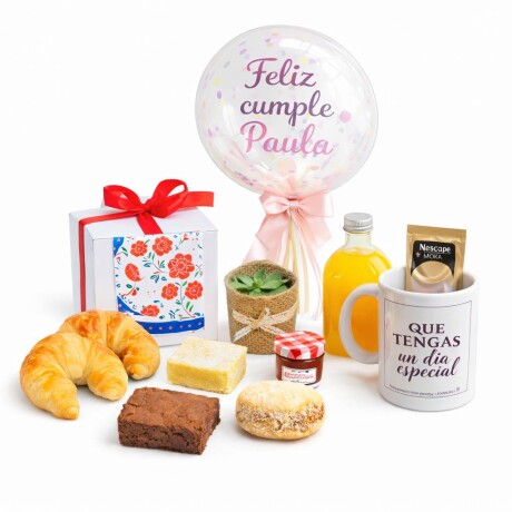 Desayuno Sorpresa Cumpleaños con Globo Burbuja y Taza Desayuno Sorpresa Cumpleaños con Globo Burbuja y Taza