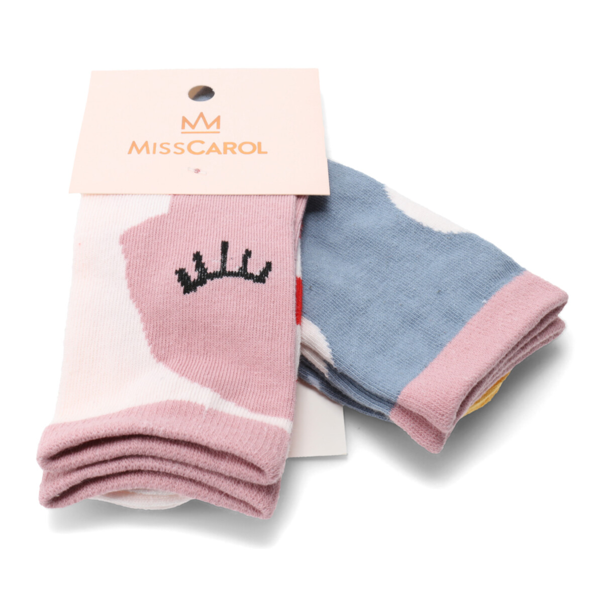 Medias Miss Carol Media Lady Face pack X2 - Rosado - Azul 