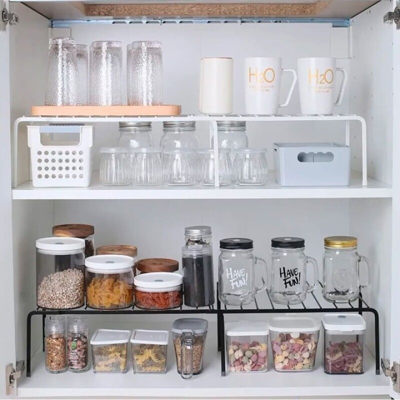 Estante organizador alacena extensible cocina baño Blanco