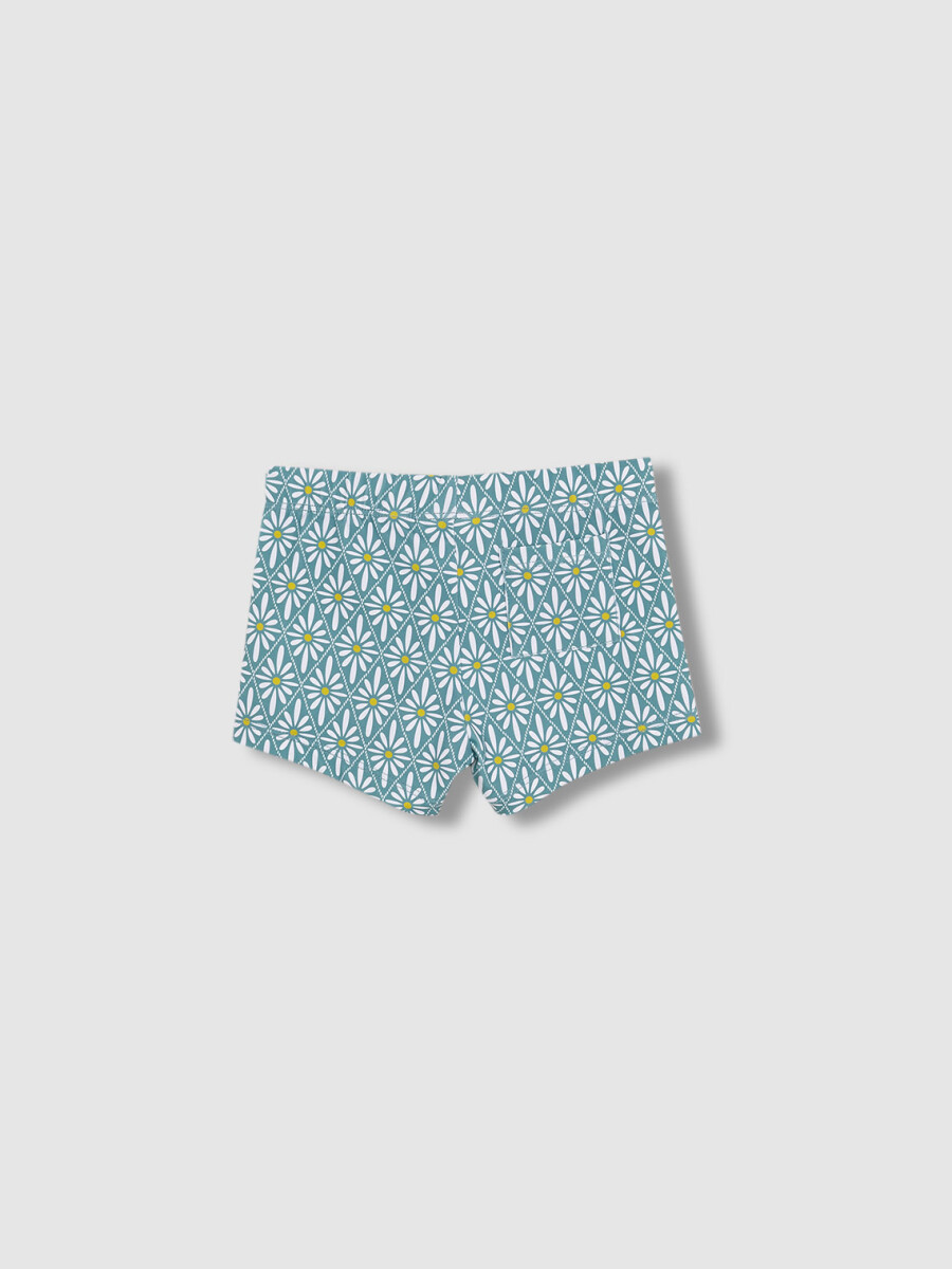 Bañador De Estampado Flor Geometrica Azul Claro