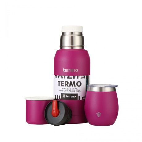 Set Acero 750ml / Mate con Tapa Violeta