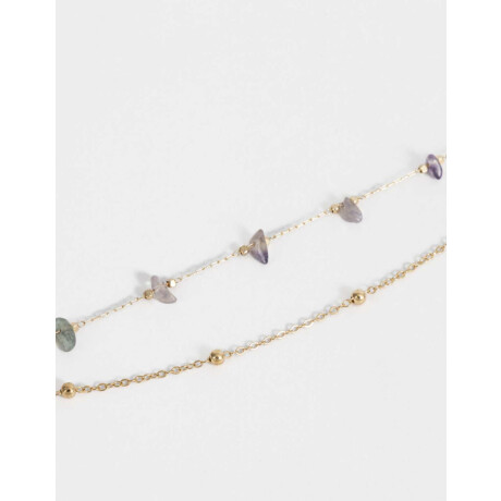 Tobillera Layer Piedras Dorado