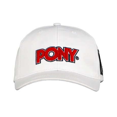 Gorro con Visera Pony con Liso con Logo White/Red