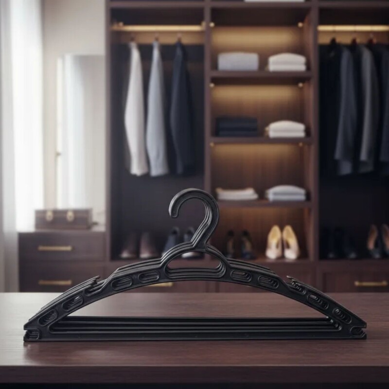 Pack X5 Perchas plásticas NEGRO