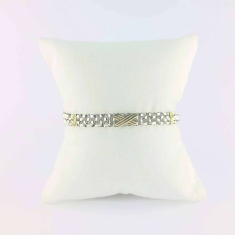 Pulsera De Plata 925 Double En Oro 18 Ktes