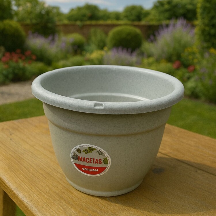 MACETA REDONDA 20CM GRIS MACETA REDONDA 20CM GRIS