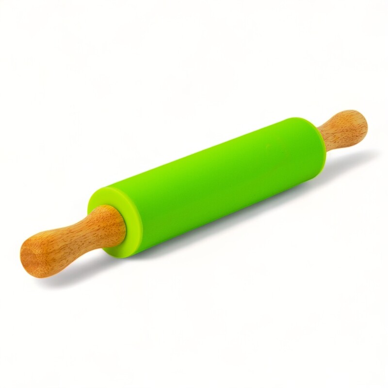 Palote Rodillo Para Amasar De Silicona Y Madera 29cm Sin Color