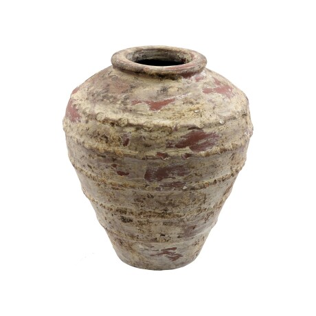 JARRÓN DECORATIVO TRIANGULAR TERRACOTA NATURAL-BEIGE NATURAL