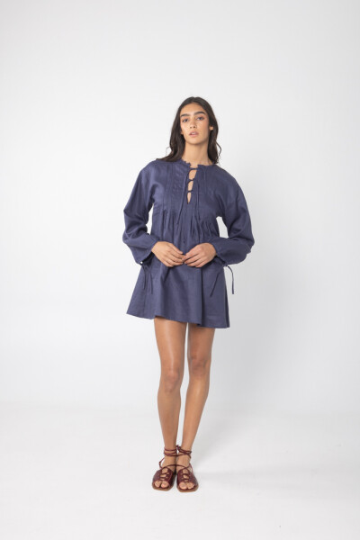Vestido Coral Azul Marino