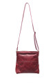 Cartera Bandolera con Cierre de Cuero Bordo