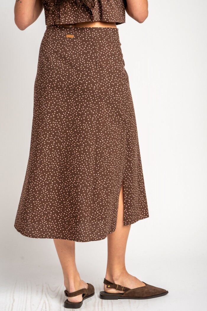 Falda Lunares Marron
