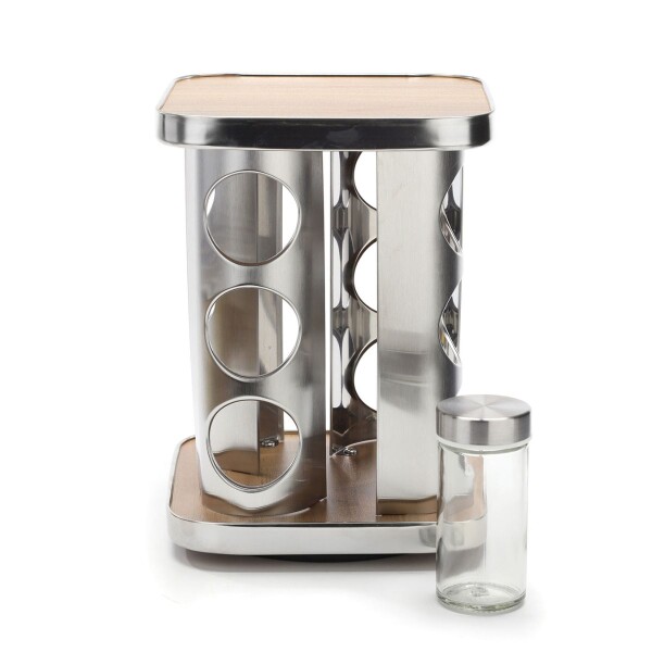 Especiero Giratorio 12 Frascos Vidrio Para Condimentos Cocina Acero Inoxidable Imback Especiero Giratorio 12 Frascos Vidrio Para Condimentos Cocina Acero Inoxidable Imback