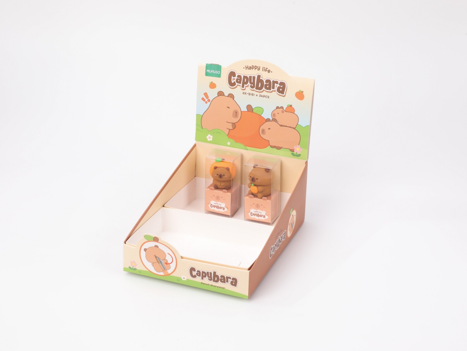 SACAPUNTAS (CARPINCHO Y NARANJA) 