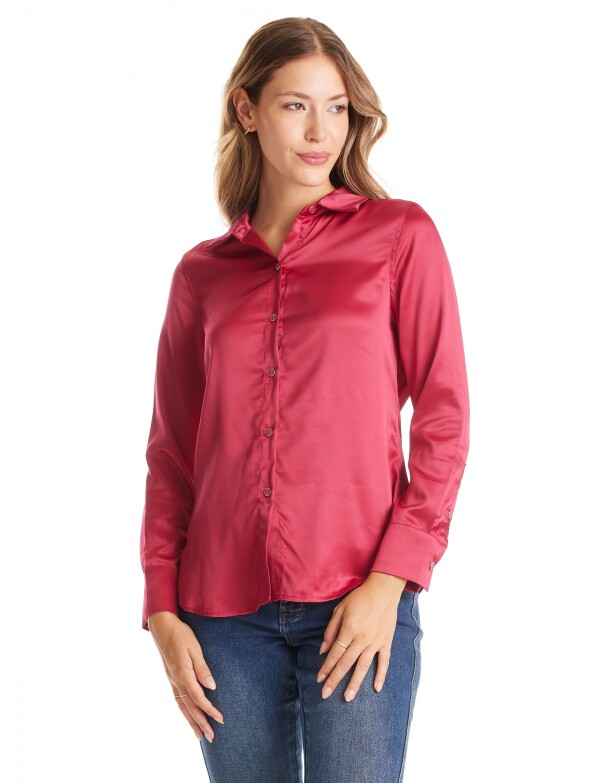 Camisa Saten FUCSIA