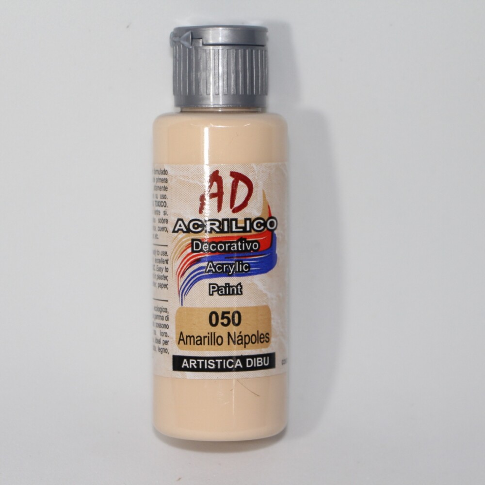 PINTURA ACRILICA ARTISTICA DIBU 60 ML. DIFERENTES COLORES COLOR AMARILLO NAPOLES 050